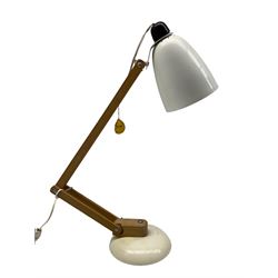 Terence Conran for Habitat, 1960's no. 8 'Maclamp' with cream shade and base, adjustable arm and swivel base, with original label, H60cm max