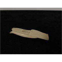 Japanese Meiji carved ivory okimono in the form of a partly peeled banana, L12cm 