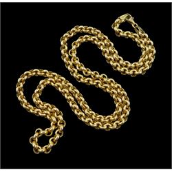9ct gold belcher link necklace, London import marks 1989, approx 21.1gm