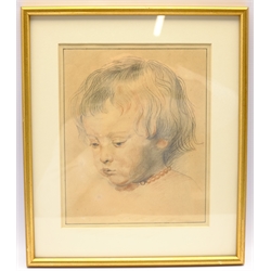 Circle of Augustus Edwin John (British 1878-1961): Portrait of a Young Child, pastel and pencil unsigned 26cm x 21cm