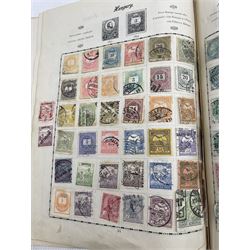 Great British and World stamps, including Queen Victoria penny black with red MX cancel, 1840 two pence blue with cancel, Austria, Belgium, Denmark, France, Greece, Portugal, Spain, New Zealand, Germany France etc, many of the stamps in this lot are glued directly to the album pages, housed in two albums