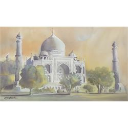 Tony Brummel-Smith (British 1949-): 'The Taj Mahal', watercolour signed, titled and dated 1998 verso 38cm x 63cm