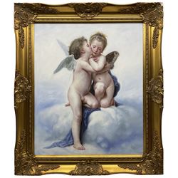 After William-Adolphe Bouguereau (French 1825-1905): 'L'Amour et Psyché - Enfants' Cupid and Psyche, oil on canvas unsigned 60cm x 50cm