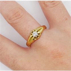Early 20th century 18ct gold single stone old cut diamond ring, stamped, diamond approx 0.25 carat