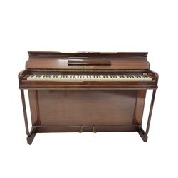 Kemble Minx upright miniature piano in a mahogany case W135cm, H90cm, D55cm 