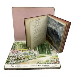 1920's sketch book with watercolours, pencil drawings, verse etc and a small sketch book with drawings and verse