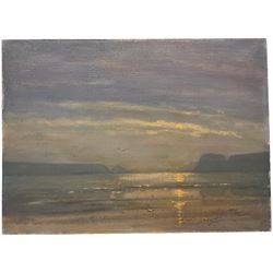 William Burns (British 1923-2010): 'Sunset - Tenby South Wales', oil on board signed, titled verso 40cm x 56cm (unframed)