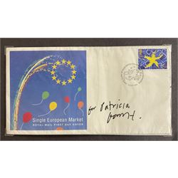 Royal Mail 'Single European Market' 13th October 1992 first day cover, signed by David Hockney