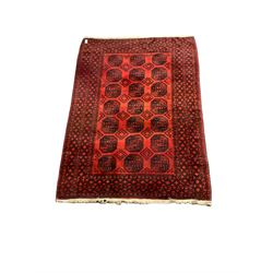Afghanistan rug with red field and border 290cm x 205cm