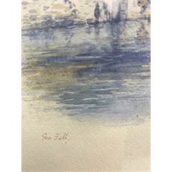 George Fall (British 1845-1925): 'York' Minster from the River Ouse and Back of Coney Street, pair watercolours signed 30cm x 21cm (2)