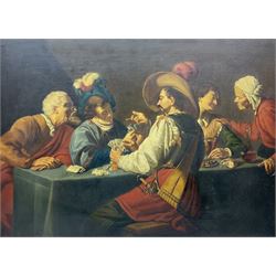 After Theodoor Rombouts (Dutch 1579-1637): 'The Card Players', oil on canvas unsigned 58cm x 80cm