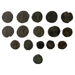 Roman coinage 4th century AD to include a collection of predominantly bronze nummi from rulers of the House of Constantine, including one classed as a rare mint (approx. 400 grams)