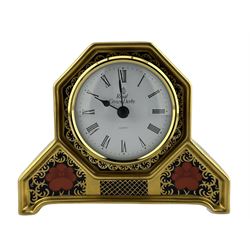  Royal Crown Derby Old Imari 1128 pattern quartz mantel clock H11cm