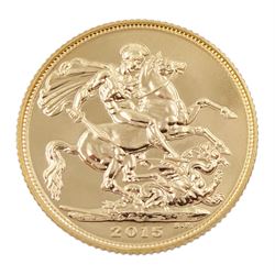 Queen Elizabeth II 2015 gold full sovereign coin 