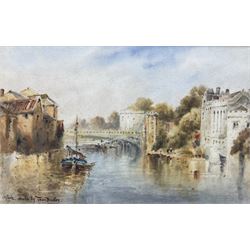 Thomas 'Tom' Dudley (British 1857-1935): 'Lendal Bridge York', watercolour signed and titled 15cm x 24cm