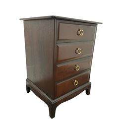 Stag Minstrel mahogany four drawer pedestal chest