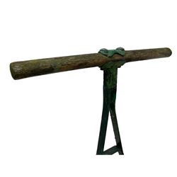 'The Alexandra' Edwardian painted wrought and cast iron garden roller, double cylinder