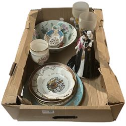 Royal Commemorative china and other ceramics, including Royal Worcester, Elizabeth II The Order of the Garter, 364/4500, etc in one box