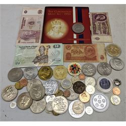 Coins and paranumismatica, including commemorative crowns, 'The Coronation Mint Set - 1953' etc