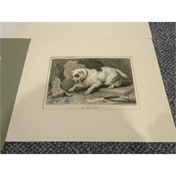 Four Landseer engravings, comprising: Charles George Lewis (British 1808-1880) after Sir Edwin Henry Landseer R.A. (British 1802-1873): 'In the Glen', pub. Virtue & Co, London 1876, 'The Bloodhound', the frontispiece for 'Landseer's works comprising forty-four steel engravings and about two hundred woodcuts', pub. Virtue 1879-1880, Thomas Landseer (British 1795-1880) after E Landseer: 'Alpine Mastiff', pub.  Sherwood & Co, London c.1826, and T Landseer after himself: 'Too Hot to Hold', pub. Sherwood 1827, max 22cm x 25cm (4)
