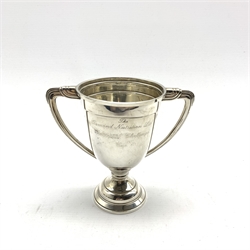  Silver trophy inscribedThe Osmond Nutrition Ltd Perpetual Challange Cup' by Adie Brothers Ltd, Birmingham 1935, approx 5oz  
