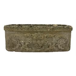 Rectangular trough decorated with lion masks 