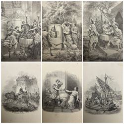 Haatje Pieters Oosterhuis (Dutch 1784-1854): Original Designs for Book Illustrations, set twelve watercolours each signed, for 'L'histoire Grecque, racontée à mes élèves' and 'L'histoire Romaine, racontée à mes élèves' (Greek/Roman history told to my students) pub. Amsterdam 1832-6, max 12.5cm x 7.8cm (12) (unframed)
Notes: the illustrations depict the following: Greek volume - Achilles dragging the body of Hector around the walls of Troy (title page), Milo of Croton carrying a bull on his shoulders, the philosopher Diogenes of Sinope in the wine barrel, Alcibiades lying in-front of a carriage. 
Roman volumes - Cleopatra in her ship (title page), Tarquin and the siege of Rome, Hannibal directing his armies, Mark Antony beheading Cicero. The rape/suicide of Lucretia (title page), Commodus dressed as Hercules clubbing Romans to death in the arena, Caligula and his horse Incitatus who he made consul, the baptism of Emperor Constantine. 