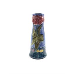 George Cartlidge for S Hancock & Sons - A Morris ware vase decorated with stylised flowers in red, blue and green H19cm