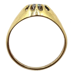 9ct gold single stone cubic zirconia ring, hallmarked 