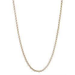 9ct rose gold cable link necklace, London import mark 1994