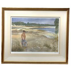 After Sir William Russell Flint (Scottish 1880-1969): 'Carlotta on the Loire', limited edition colour print numbered 167/850 pub. 1991, 38cm x 51cm