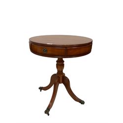 Yew wood drum table