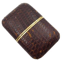 Art Deco gold-plated purse watch by Mappin, stamped US PAT 2640668 US PAT 2719402, in snake skin case