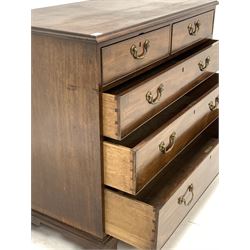 George III mahogany chest fitted with two short over three long drawers, raised on bracket supports W108cm, H93cm, D52cm