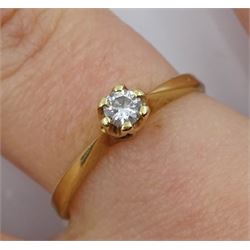 9ct gold single stone diamond ring, hallmarked 