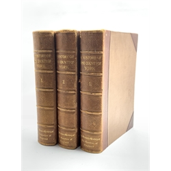 The Victoria History of the Counties of England: A History of Yorkshire, edited by William Page in 3 vols, half calf (3)
