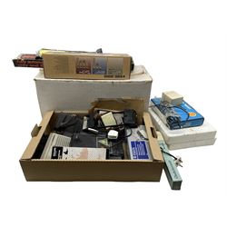Hitachi tape recorder, system 500 Hi-Q Transcription machine, vintage hoovers, Electronic Target Pistol etc in two boxes