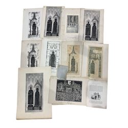 Collection of lithographs of brass rubbings from medieval tombs (15+)