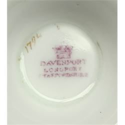 19th century Davenport part tea service, comprising two cake plates, ten saucers, seven cups, three larger cups and milk jug 