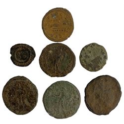 Roman coinage 3rd-4th century AD to include predominantly bronze nummi of Helena (20) and Theodora (20), together with Constantius I (2), Diocletian (3), Licinius (1) and Tacitus (1)