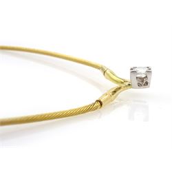 18ct gold single stone millennium cut diamond necklace by Goldsmiths, stamped 18K 750, diamond 1.07 carat, boxed with guarantee