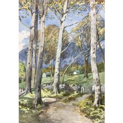 John Arthur Dees (Northern British 1875-1959): 'East Halton Lincolnshire' and 'Woodland Paths Ambleside - Cumbria', two watercolours signed, titled verso, the latter exb. Laing Art Gallery 1945 max 39cm x 28cm (2)
Provenance: from family of artist