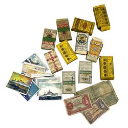 Quantity of cigarette cards to include Carreras, Players and Wills etc in one box 
