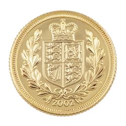 Queen Elizabeth II 2002 gold half sovereign coin 