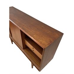 Sejling Skabe - teak sideboard, fitted with three sliding doors enclosing two adjustable shelves and two drawers over three drawers, raised on squared tapering supports 