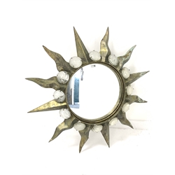  Starburst convex wall mirror, D102cm  
