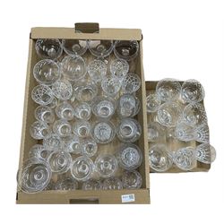 Quantity of cut table glass including tumblers, wines, champagne saucers etc