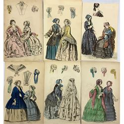 Collection of 19th Century Hand Coloured Fashion Engravings max 20cm x 15cm (20)