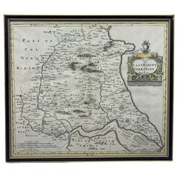 Robert Morden (British c.1650-1703): 'The East Riding of Yorkshire', 18th century engraved map with hand colouring 35cm x 41cm