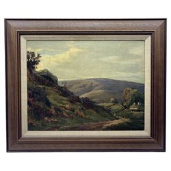 H Partington (British 19th/20th century): Dale Landscape with Cottage, oil on board signed 34cm x 44cm